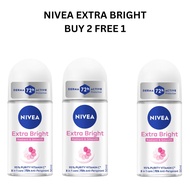 Nivea extra bright roll on deodorant 2 hours active 50ml buy 2 free 1