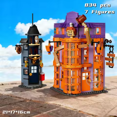 834pcs Wizard Building Harry Movies Series Weasleys Wizard Wheezes Model 76422 Building Blocks Assem