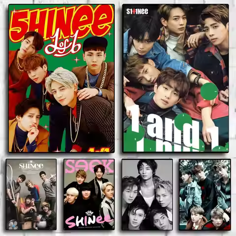 Kpop Band S-SHINee Poster Stickers HD Waterproof Painting Wall Art for Bedroom Living Room Home Deco
