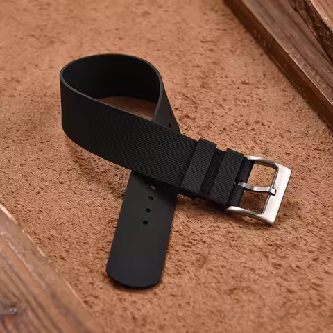 20mm 21mm 22mm Soft Silicone Watch Strap Universal One Piece Loop Bracelet Waterproof Sports Rubber 