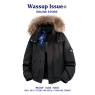 WASSUP ISSUE | แจ็คเก็ตพาร์กาขนนกแบบหนาพร้อมหมวก