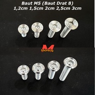 M5 Bolt (8 Thread Bolt) Slim Stainless 1.2cm 1.5cm 2cm 2.5cm & 3cm (M5x12 M5x15 M5x20 M5x25 M5x30)