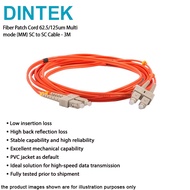 Dintek Fiber Patch Cord 62.5/125um Multi mode (MM) SC to SC 3Meter Cable