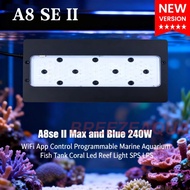 A8se II Max and Blue 240W WiFi App Control Programmable Marine Aquarium Fish Tank Coral Led Reef Lig