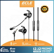 ECLE Earphone/Headset Gaming Hitam 3.5mm Free Microphone External