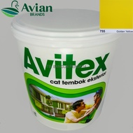 Cat tembok Exterior 755 Golden Yellow Avitex kemasan 5Kg/25Kg