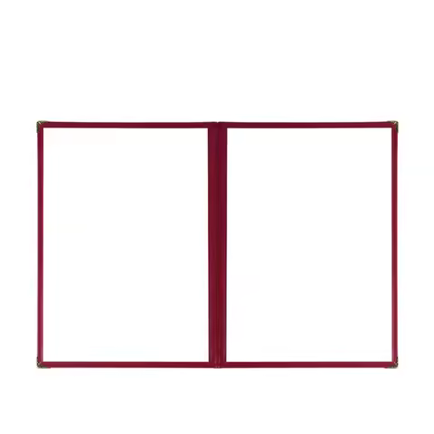 Foldable PVC Transparent Menu Cover A4 Reusable A4 Menu Paper Holder Letter Size Double Panels Menus