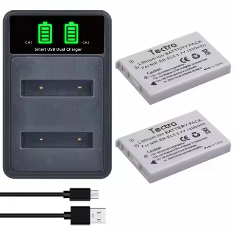EN-EL5 ENEL5 Camera Battery& LED USB Charger for Nikon Coolpix P530 P520 P510 P100 P500 P5000 P5100 