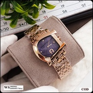 Jam Tangan Wanita Aigner Original Type : A1800 Baterai Rosegold Biru