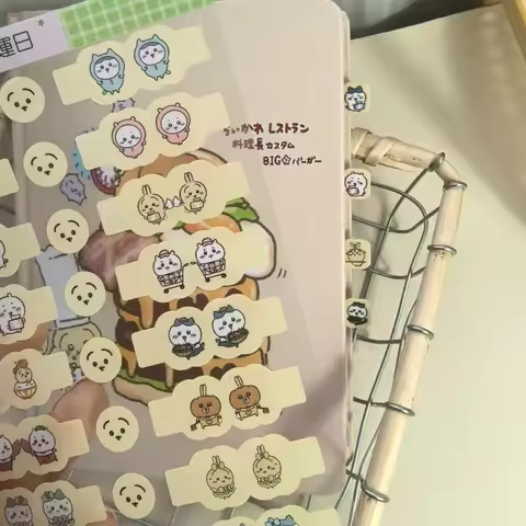 5 Pcs Chiikawa Cute Index Stickers Kawaii Hand Account Stickers Multifunctional Book Mark Tab for No