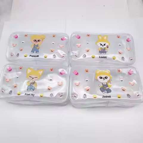 Skzoo Figures Korean Wolfchan Leebit Dwaekki Stray Makeup Pvc Bag Portable Stationery Storage Bag Pe