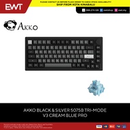 AKKO BLACK&SILVER 5075B PLUS TRI-MODES AKKO V3 CREAM BLUE PRO 100% GENUINE