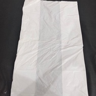 White trash bag 18 inches x 18 inches equivalent to 45x45cm, contents 50 sheets