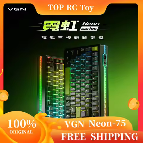 VGN Neon 75 Mechanical Keyboard 75% Size Tri Mode E-Sports Game Hot Swap 8000mAh Magnetic Switch Cus