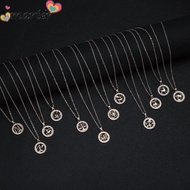 MARIER Pendant Necklace Hollow Out Creative Jewelry Gold Color Taurus Libra Alloy Aquarius Leo Scorp
