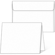 Blank Cards and Envelopes 5x7, 25 Pack White Invitation Cardstock with Self-Seal Thank You Greeting 