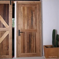 Pintu bilik tidur rumah vintaj daripada kayu elm lama dengan satu pintu kayu padu, pintu bilik perib
