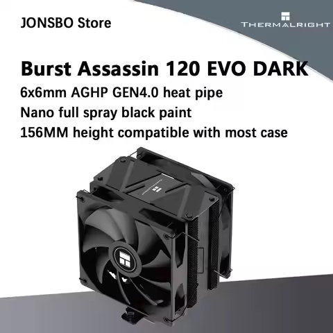 Thermalright Burst Assassin 120 EVO DARK 6x6mm AGHP GEN4.0 Heatpipe Copper Base CPU Air Cooler suppo