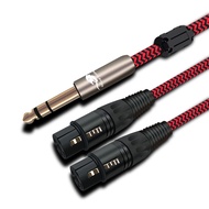 1/4 H TRS 6.35Mm Male To Dual XLR Female Audio Cable For Microphone Mixer Guitar Amplifier Speaker Y