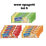 Wow Spageti instant Spaghetti kemasan 75g-88g/harga untuk satu renceng isi 5bks.