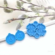 Crazy 2Pcs Earring Silicone Molds Epoxy Casting Molds Dollar Shape Resin Molds Pendant Molds with Ha