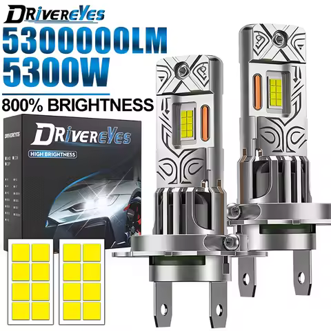 2Pcs 12V 5300000LM H7 H4 H1 LED Headlight Bulb Canbus Error Free 6000K 5300W High Power Best H7 LED 