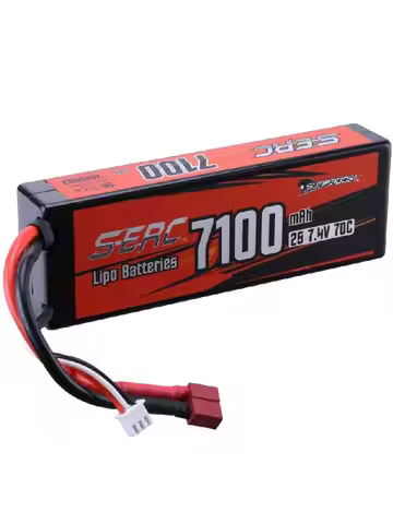 Sunpadow 2S 7.4V Lipo Battery for 7100mAh 70C Hard Case with T Plug Deans 4mm Bullet For RC Car Truc