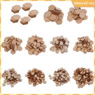 [BlesiyaedMY] 00/200 Pieces Hexagon Shapes MDF Cutouts Wood Wooden Embellishments Shapes for DIY Cra