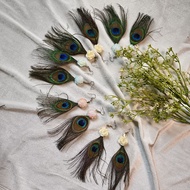 Peacock feather earrings, ethnic earrings, peacock feather earrings, hijab earrings, dance earrings