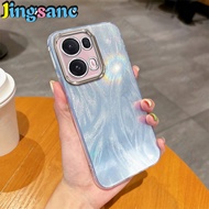 Jingsanc Sang Trọng Laser Lông Ốp điện thoại cho OPPO Reno 13 Pro 5G Vỏ Đèn Flash Ống Kính Bảo Vệ vỏ