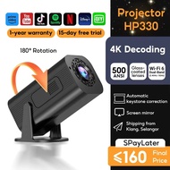 portable projector mini 1080P full hd 4k HP330 support 180° flip screen mirror build-in youtube netf