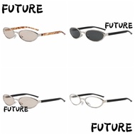 HL-FUTU Retro Oval Sunglasses, Metal Frame Y2K Sun Glasses,  Punk UV400 Protection Vintage Eyewear W