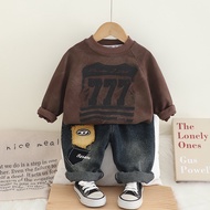 0-5Years New Baby Boys Girls Spring Autumn Clothes Sets Kids Fashion Three Numbers 7 O-neck Sweatshi