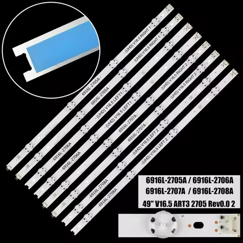 8 Pcs LED Backlight Para LG49 "V16 ART3 2551 49" V16.5 ART3 2705 49UH6500 49UH6507 49UH6509 49UH650 