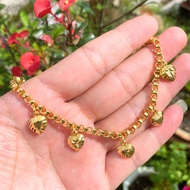 Rantai Tangan Emas Suasa Buah Hati Bold Gold Plated Love Pendent Bracelet