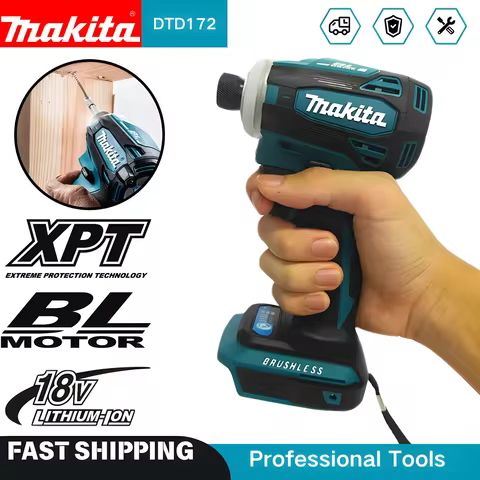 2025 Makita DTD172 Cordless Impact Driver 18V LXT BL Brushless Motor 180 N·M Power Tools Electric Dr