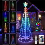 6FT 8FT LED Smart APP Control Christmas Cone Tree Light Outdoor Lighted Christmas Tree IP65 RGB Ligh
