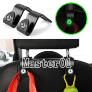 Universal Car Back Seat Head Rest Holder Hook for Mercedes Benz W212 W220 W205 W222 Gravity Auto Styling Emblem Badge Hooks Accessories