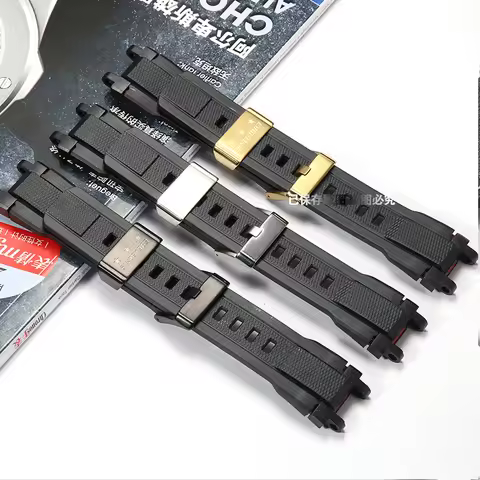Watch Accessories Strap Suitable for Casio MTG-B1000 G1000 Watch Band Solid Steel Linker Rubber Men'