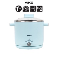 AIKO AK-F15 สีฟ้า หม้อต้มไฟฟ้าอเนกประสงค์ สแตนเลส 304 ความจุ 1.5 ลิตร *** รับประกัน 1ปี