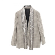 【สินค้ามือสอง】 หลุยส์ วิตตอง LOUIS VUITTON เสื้อแจ็คเก็ตผ้าขนสัตว์ ลายตาราง รุ่น RW202B YXO FJVB87 ส