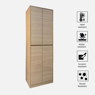 VHIVE Nara 60cm Wide 180cm High Shoe Cabinet - 4 Doors 10 Tiers Storage Rack Oak