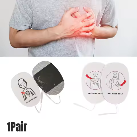 2pcs Adult AED Training Device Defibrillation Electrode Conducting Patch for Adults Kids AED Trainin