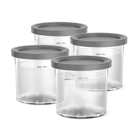 Hot Selling-For Ninja NC299AMZ & Nc300s Series Creami Pints And Lids 4 Pack,16Oz Ice Creamy Containe