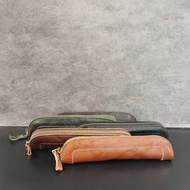 5066 Tree Cream Vegetable Tanned Cowhide Small Pencil Case, Order Note Color
