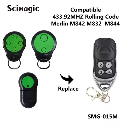 Merlin M832 M842 M844 M430R M230T Garage Door Remote Control 433.92MHz Rolling Code Transmitter 433M