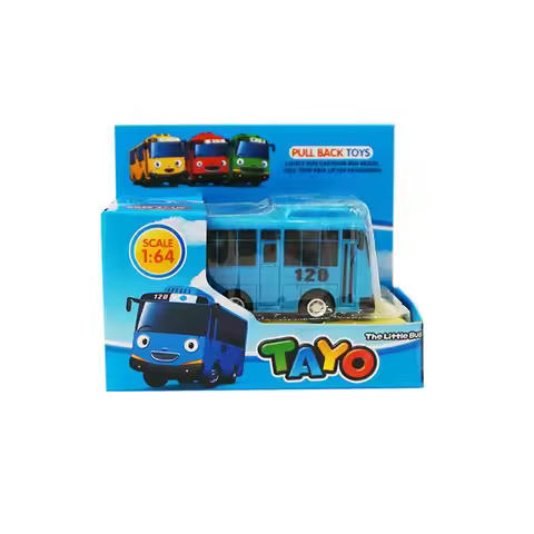 Plastic Little Gifts Children Educational Mini Pull Back Bus Toys TAYO Bus Car Model Buses