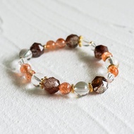 銅髮晶 金太陽 切面白水晶 白水晶 楓葉 水晶 手鏈