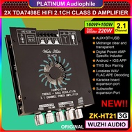zk-ht21 power amplifier 160wx160w+220w 2.1- channel stereo bluetooth