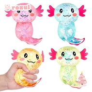 ROXUL Squishy Stress Glitter, Sugar Filled Glitter Axolotl Squishy Toys,  Cute Shape Soothing Textur